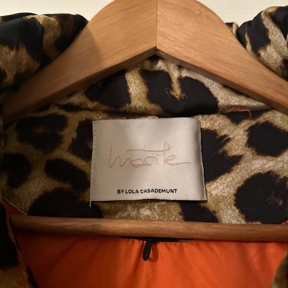 Monte by Lola Casademunt Leopard Puffer Vest Sz Small - Picture 7 of 11